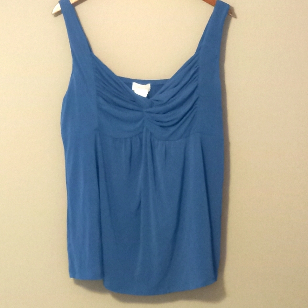 Maurices 2X Twist Top Front Stretchy Tank Top in Teal Plus